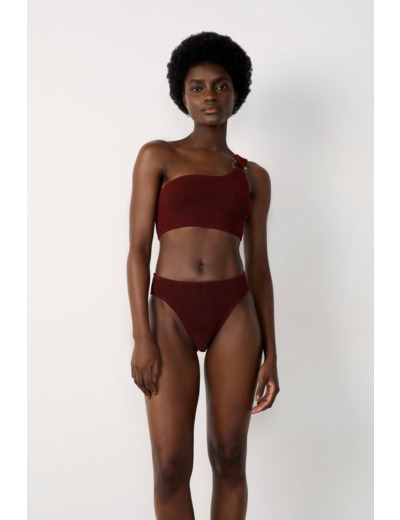 Brassière asymétrique haut de maillot en matière extensible