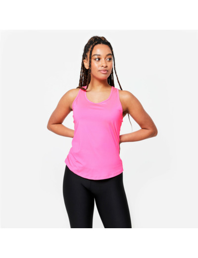 Débardeur dos nageur fitness cardio My Top Femme Rose