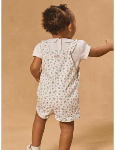 Salopette courte imprimée fleuri