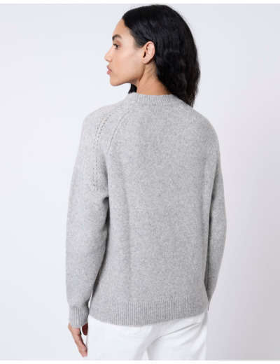 Pull épais en mélange laine chiné GRIS Femme