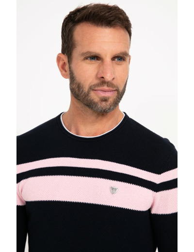 Pull col rond rayé Natural