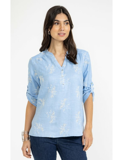 Tunique unie avec broderie