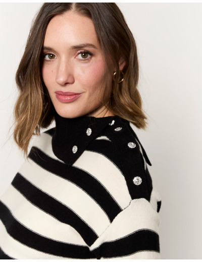 Robe courte rayée NOIR