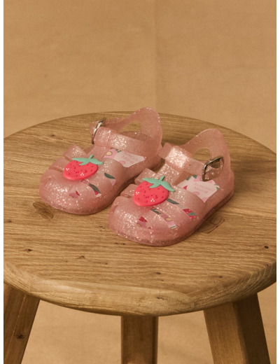 Sandales rose paillettes