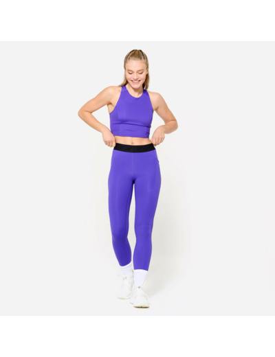 Débardeur de fitness crop-top moulant femme, violet
