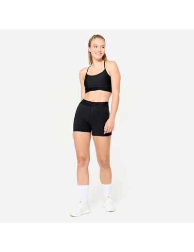 Short de fitness training avec ceinture élastiquée, noir