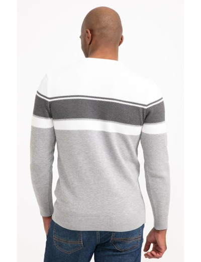 Pull col rond rayé Abeille