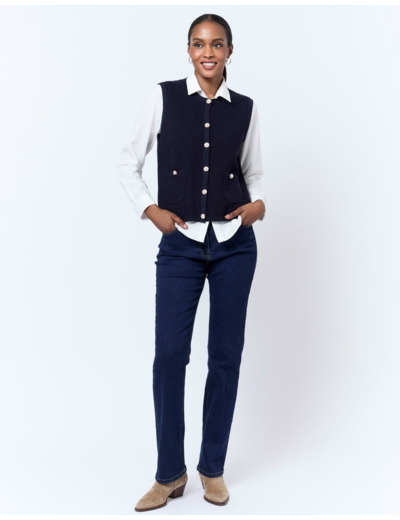 Gilet court uni MARINE Femme