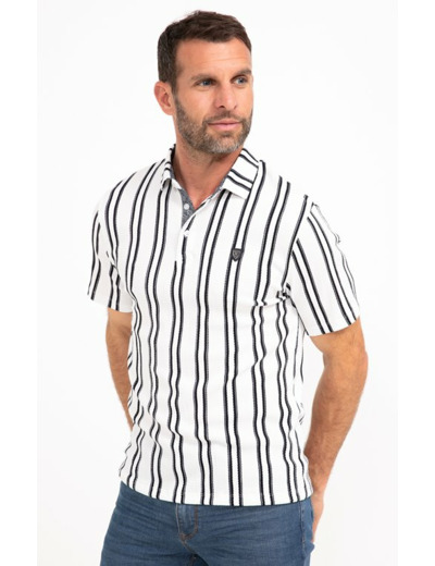 Polo manches courtes Crepstripe