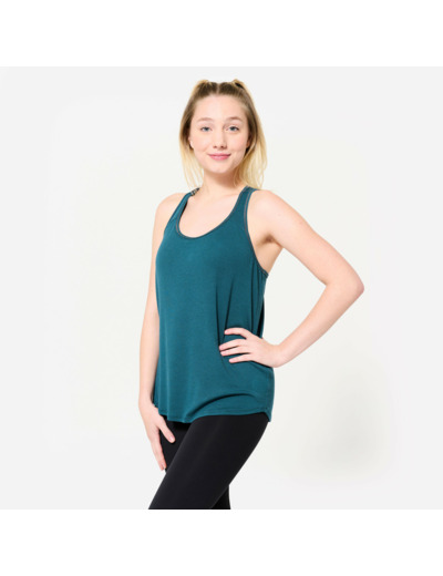 Débardeur danse moderne fluide femme, bleu canard