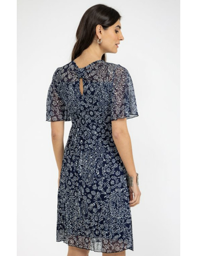 Robe plissée avec noeud dans le dos