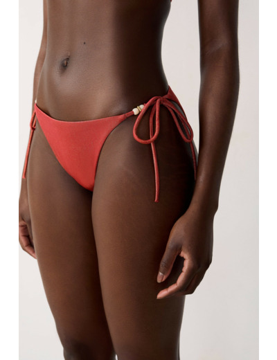 Culotte de bikini ficelle bas de maillot à nouer pailleté