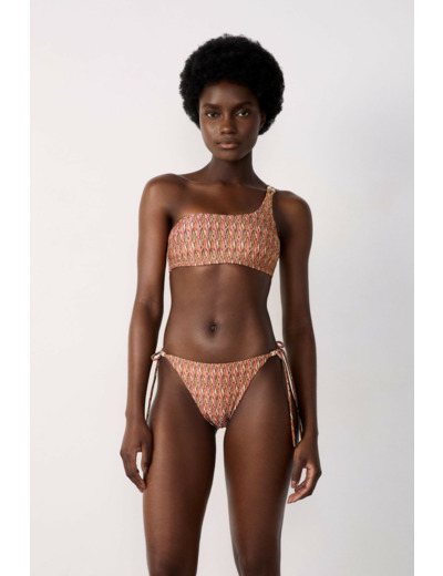 Brassière asymétrique haut de maillot à motif