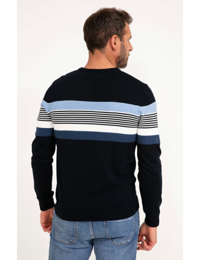 Pull col rond rayé Blueray
