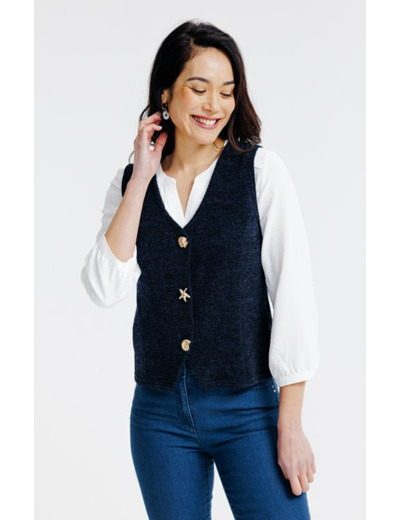 Cardigan boutons coquillage