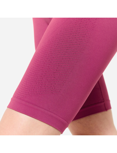 Short / cycliste yoga sans couture motif gingko marron