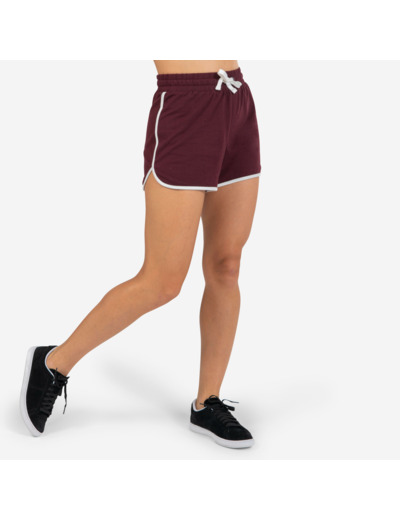 Short de danses urbaines taille haute bordeaux foncé femme