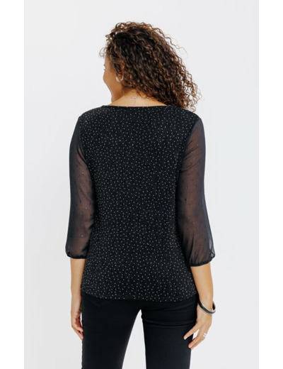 T-Shirt Fete Col V Manches 3/4