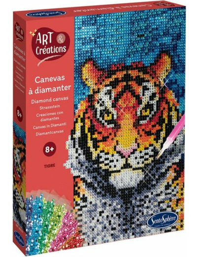CANEVA À DIAMANTER TIGRE - ART ET CRÉATIONS
