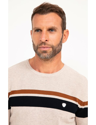 Pull col rond rayé stripe