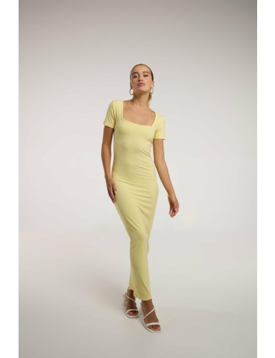 Robe longue côtelée