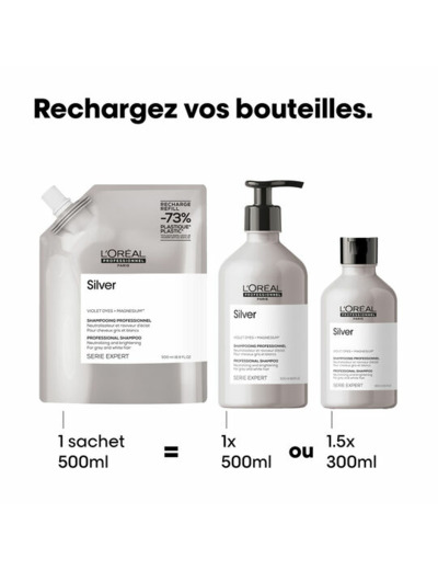 Shampooing déjaunissant Silver recharge 500ml