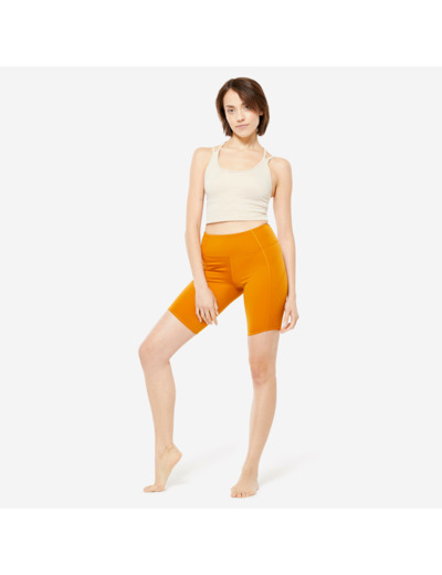 Brassière crop multi-bretelles maintien léger Femme, Beige crème