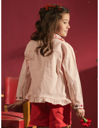 Veste en jean rose