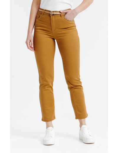 Pantacourt coton et ceinture