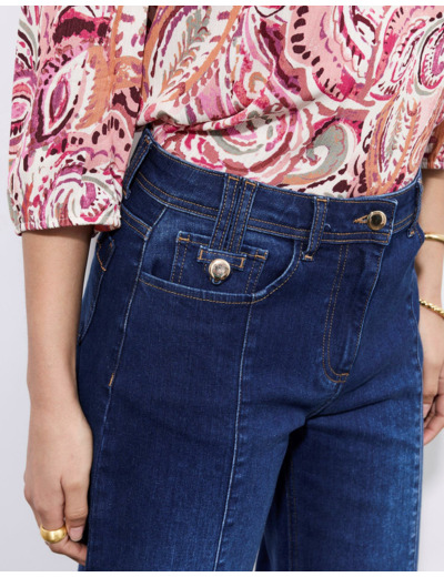 Jean pantacourt large MARINE Femme