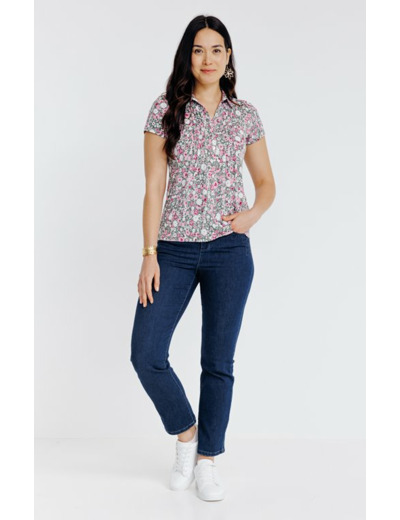 Tee-shirt col polo avec plis