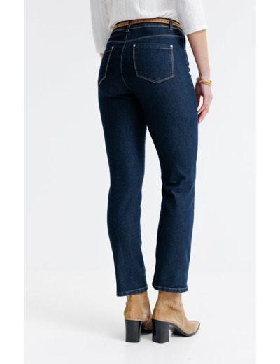 Pantacourt denim broderie lurex