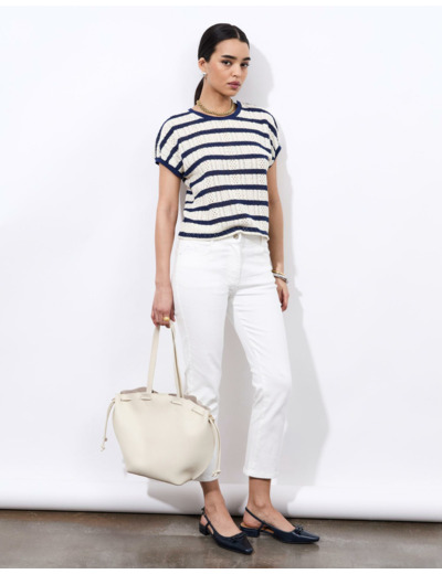 Top manches courtes rayé MARINE Femme