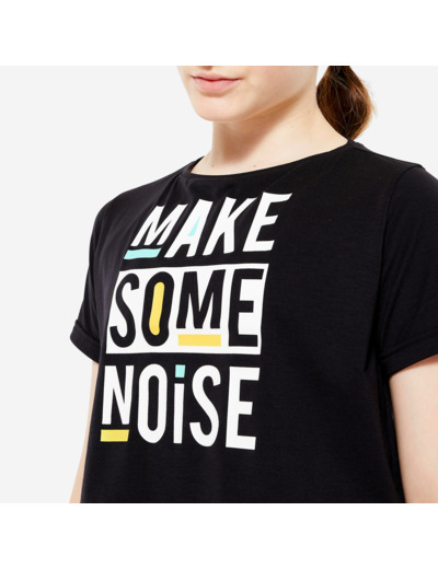 T-shirt danse modern jazz crop top fille, noir graphite