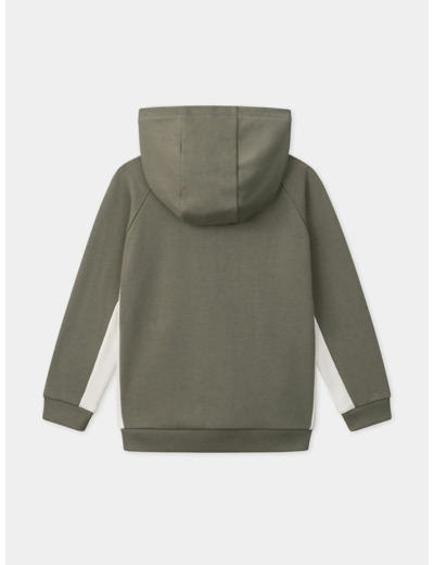 Gilet à capuche Kaki et Blanc