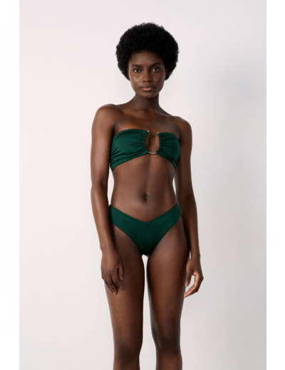 Bandeau haut de maillot détail anneau satiné