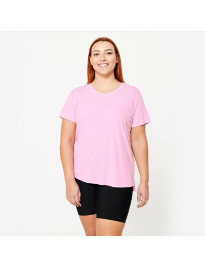 T-shirt manches courtes fitness cardio Plus Size femme Rose clair