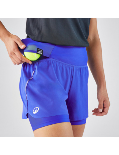 Short de tennis hip ball femme - TSH DRY HIP BALL F Bleu électrique