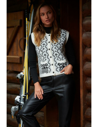 Gilet bicolore ECRU Femme