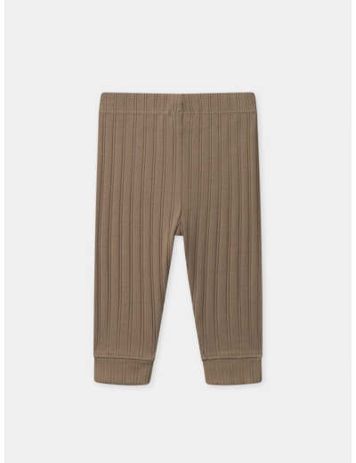 Ensemble sweat à carreaux écru et vert avec legging marron Bébé Garçon