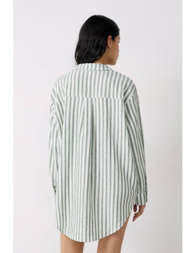 Chemise en lin rayée