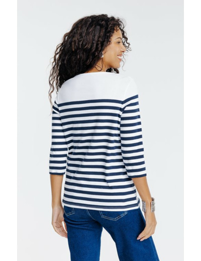 Tee-shirt rayé manches 3/4