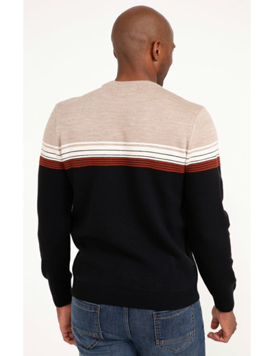 Pull col rond rayé rizeray