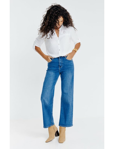 Pantalon denim coupe large