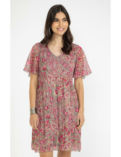 Robe plissée imprimée