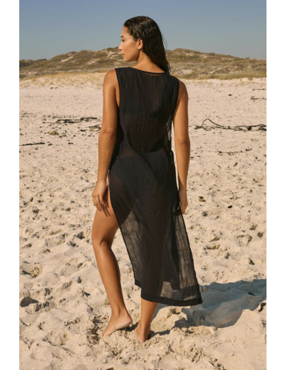 Robe longue en coton avec détail bijou,Robe longue en coton avec détail bijou;${refinementColor}