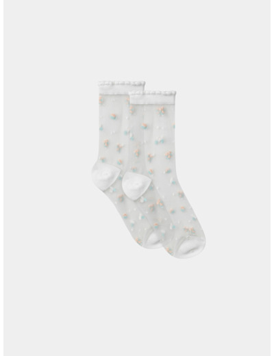 Chausettes transparentes à fleurs