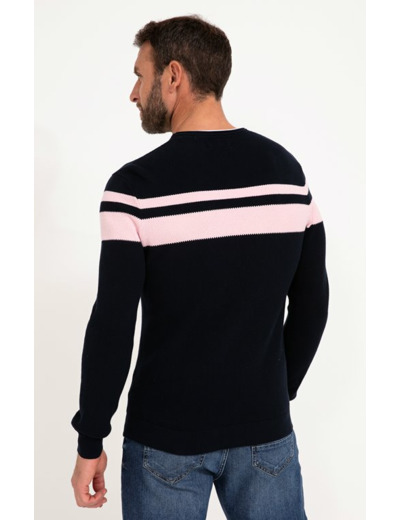 Pull col rond rayé Natural