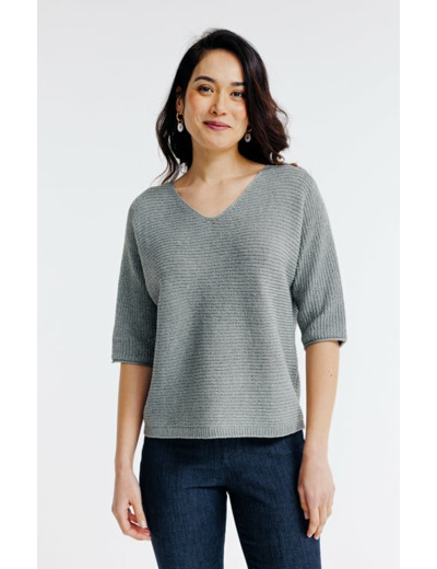 Pull uni manches coudes