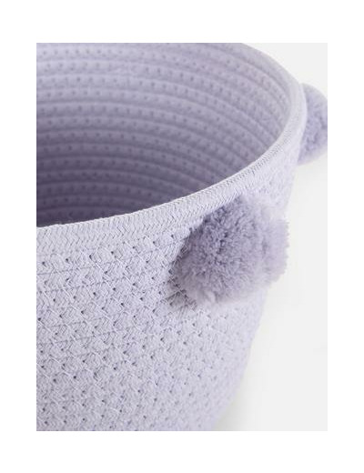 Panier de rangement tressé à pompons